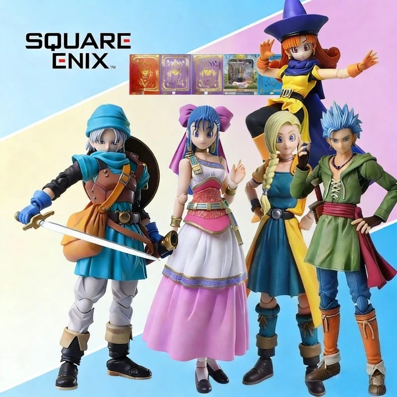 SquareEnix Bring Arts Dragon Quest Articulated Action Figure Set - Anlina Bianca Flora Camus Terry Collectible Toy Gift for Boys