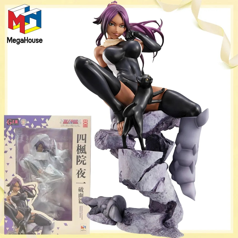 100% Original Genuine MegaHouse Shihouin Yoruichi  Anime Figure  Model Decoration Character Collection Toy Birthday  Gift