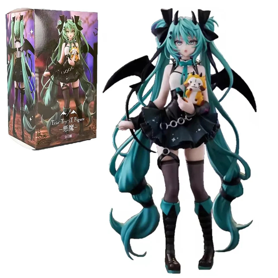 Anime 19CM Hatsune Miku Kleiner Teufel Waschbär Kawaii Actionfigur PVC Puppe Modell Figur Spielzeug Desktop Dekoration Weihnachtsgeschenke