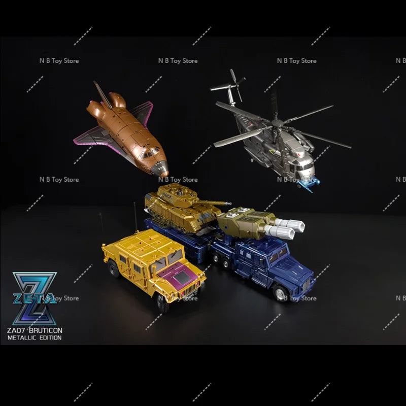 Transformation ZETA ZA07 ZA-07 Metallic Bruticus 5 IN 1 Oversized Alloy Chest Armor Chariot Team Action Figure Robot