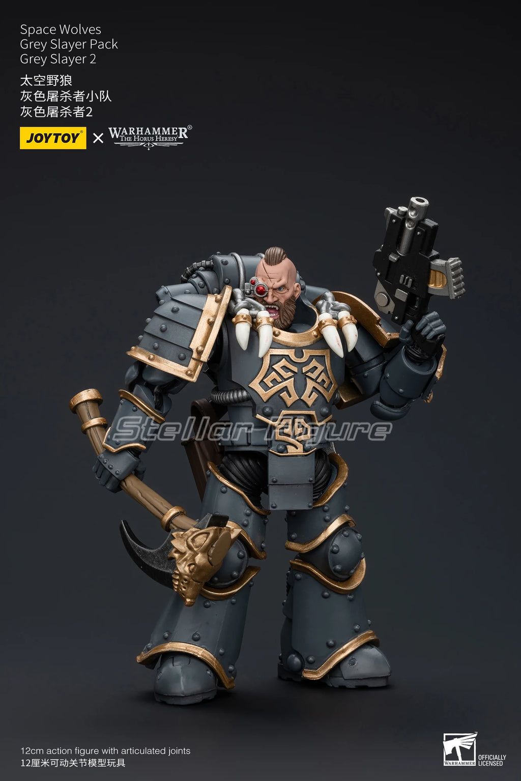 【SF】JOYTOY Warhammer 40K 1/18 Action Figure Space Wolves Grey Slayer Pack Grey Slayer 2 Anime Model Toys Gifts