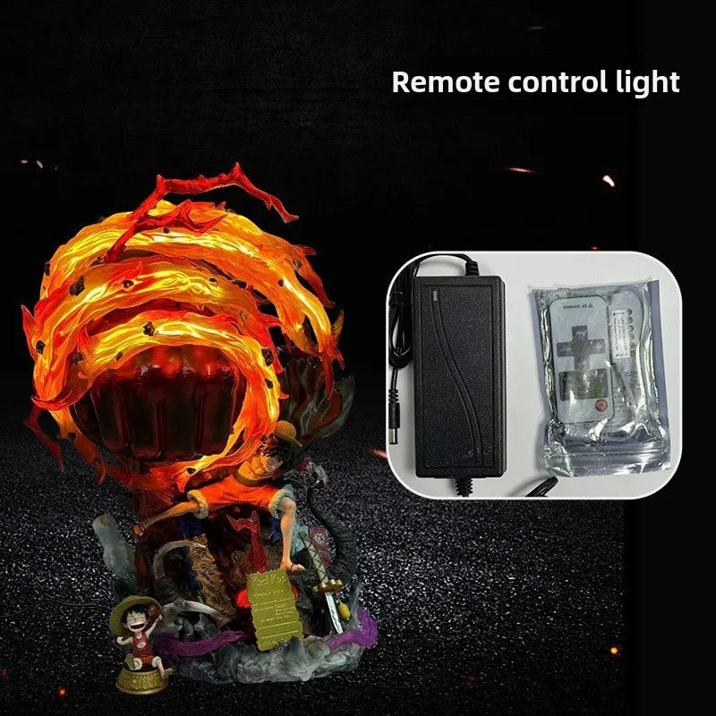 60 cm große LED-Anime-Figur von Luffy aus One Piece (GK Gear 5 Monkey D. Luffy) – Actionfigur, Statue, großes Karma-PVC-Sammlermodell, Spielzeug, Geschenk