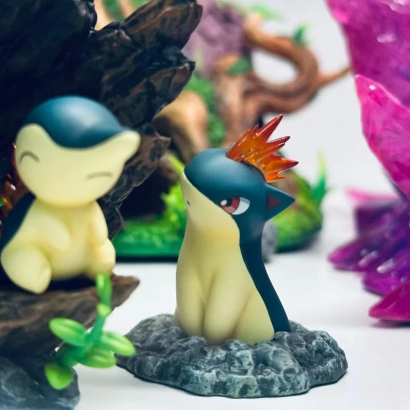 Anime Pokemon Typhlosion Figuren Ein Tag mit Benny Sammeln PVC Modell Statue Schreibtisch Dekoration Sammlung Kinder Geburtstag Geschenk Spielzeug