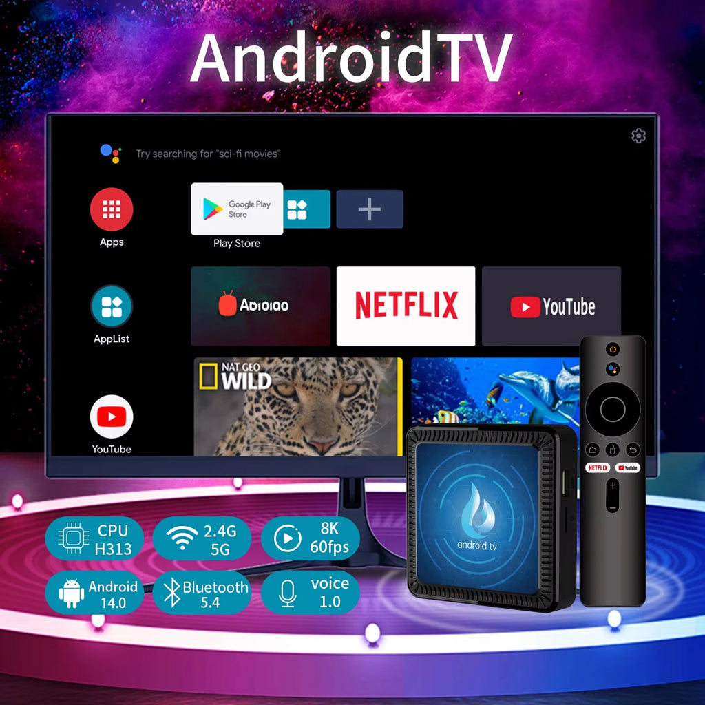 Smart TV Box Q17 Android 14 Allwinner H313 Google Assistant Bluetooth5.4 Dual Wifi 4GB 8GB 32GB 64GB 128GB Very Fast Set Top Box