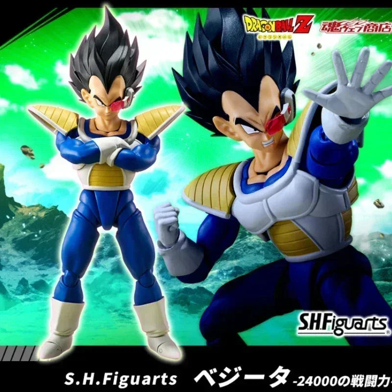 In Stock Bandai Original S.H.Figuarts SHF Dragon Ball VEGETA 24000 POWER LEVEL Action Figure Model Toys