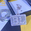 Moissminer Square BL Letter Moissanite висулки колиета за мъже жени Pass Tester S925 сребърна верижка хип-хоп бижута GRA