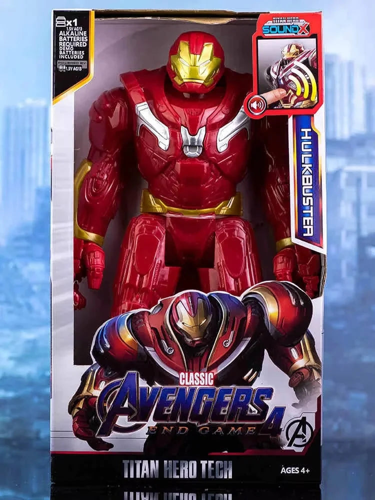 30cm Hot Marvel Avengers Toy Thanos Hulk Spiderman Iron Man Captain America Thor Black Panther With Sound And Light Action Toys