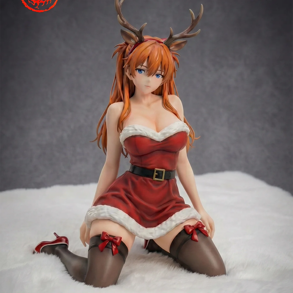 Asuka Langley Rei Ayanami Neon Genesis Evangelion Christmas Figure Set - 23cm Movable PVC Collectible Model Toys Gifts for Fans