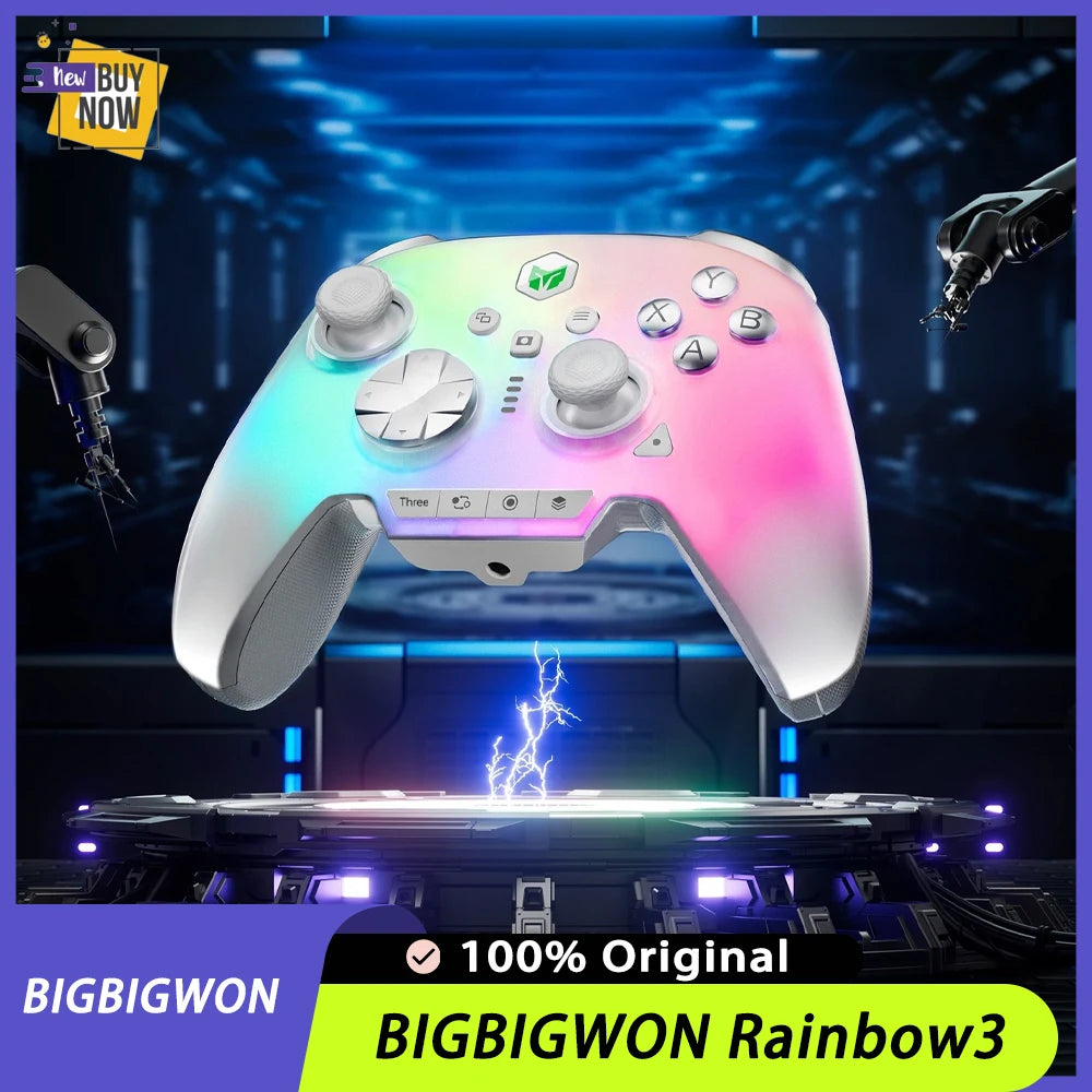 BIGBIGWON Rainbow3 Game Controllers Wireless Bluetooth Gamepads With 1000mAh Battery Life 3.5mm Audio Interface For PC Switch