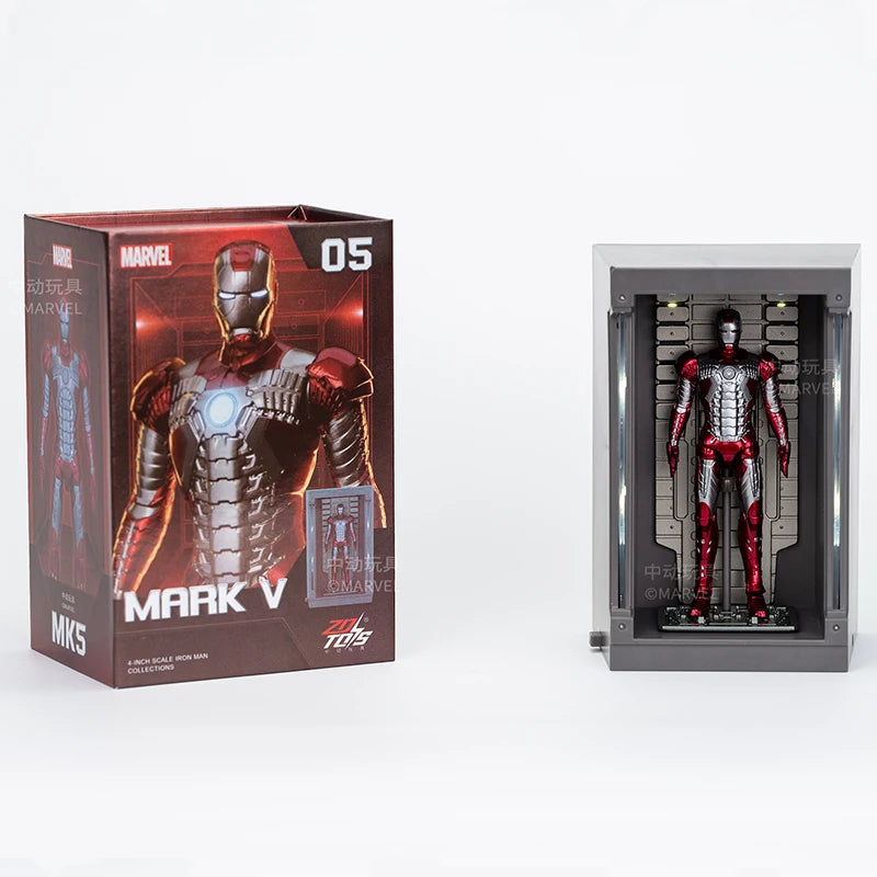 7Pcs/Set ZD Original Iron Man GNAKU Set 1/20 4inches Action Figures Marvel legends MK1 MK2 MK3 MK4 MK5 MK6 MK7 Model Doll Toy