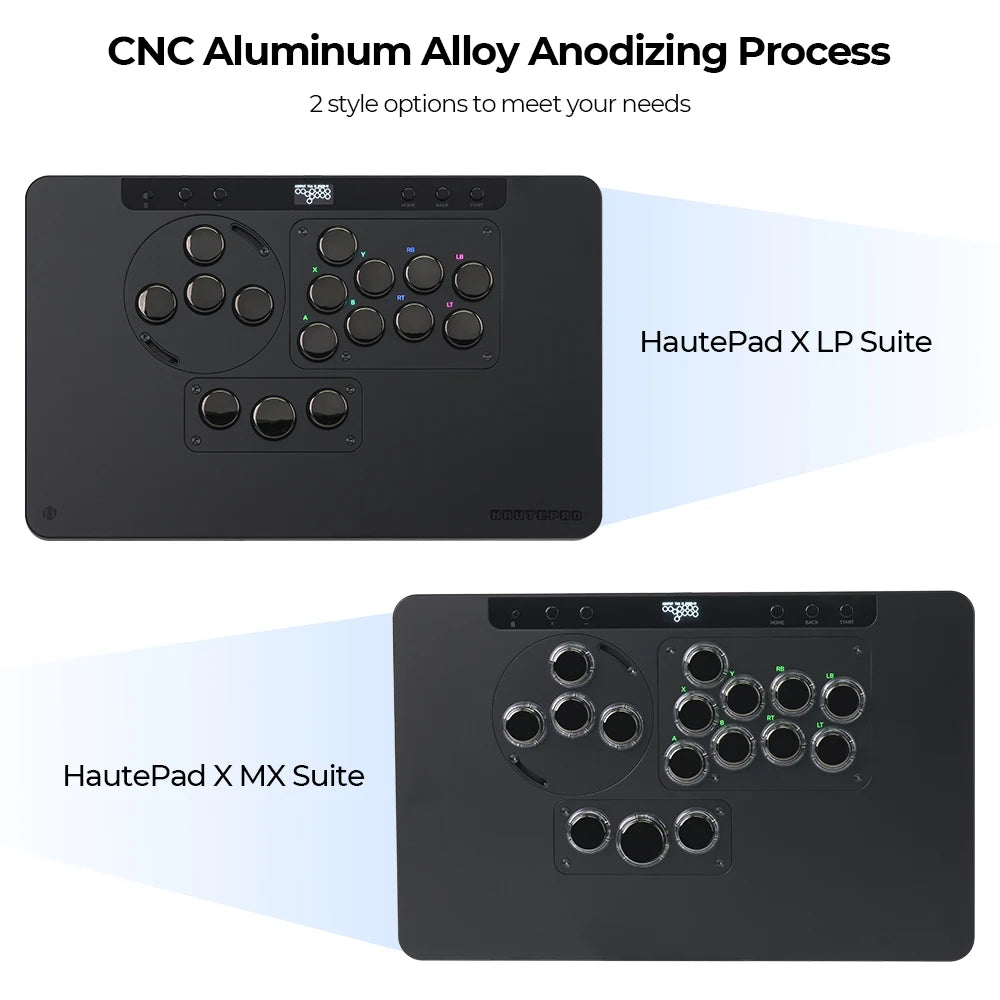 Haute42 Arcade Leverless Controller HautePad X Stickless Fightstick For PC/PS4/PS5 Hitbox Controller Ambient RGB PL/ MX Module