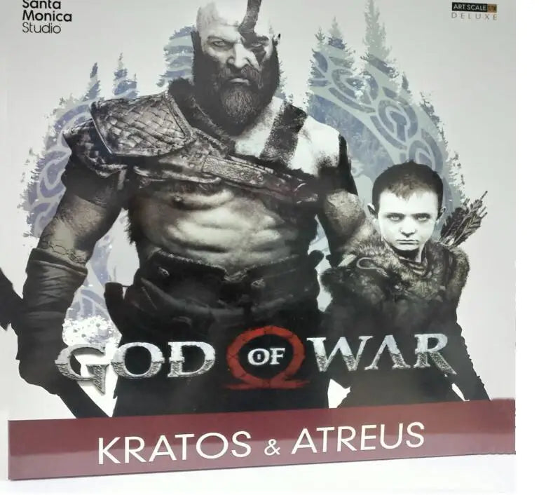 IRON Game God of War 4 Kratos & Son Atreus 20cm PVC Action Figure Collectible Model Toys for Gift
