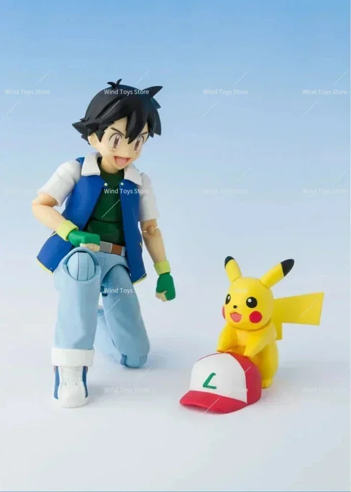 100% Original Bandai SH Figuarts SHF Ash Ketchum in Stock Anime Action Collection Figures Model Toys Figura Pvc Gifts
