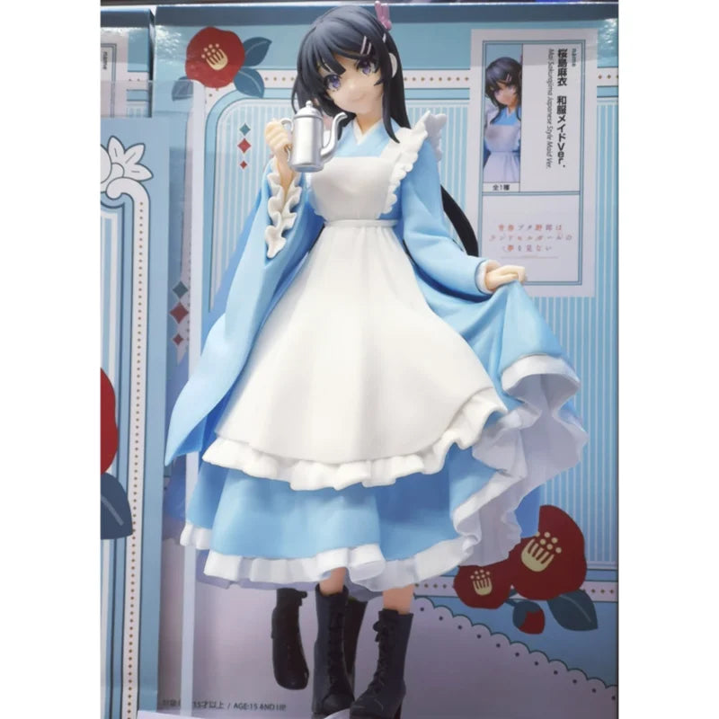 New Original Elcoco Rascal Does Not Dream Of Bunny Girl Sakurajima Mai Kimono Maid Anime Figure Desktop Model Ornament Toys Gift