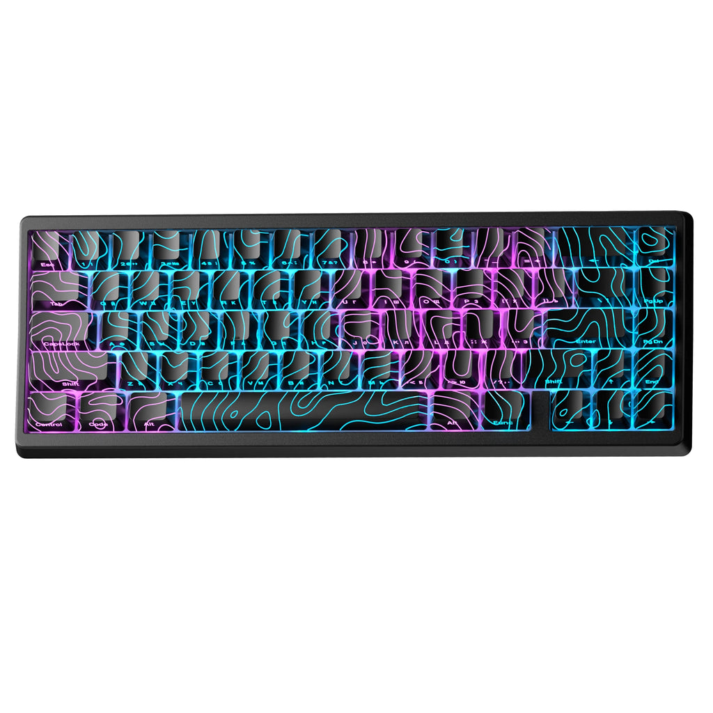 XVX M67 JadeStone Mechanical Keyboard With IMD-Tech Keycaps Hot Swappable Gasket Design Tri-Mode Custom RGB Backlight Keyboard