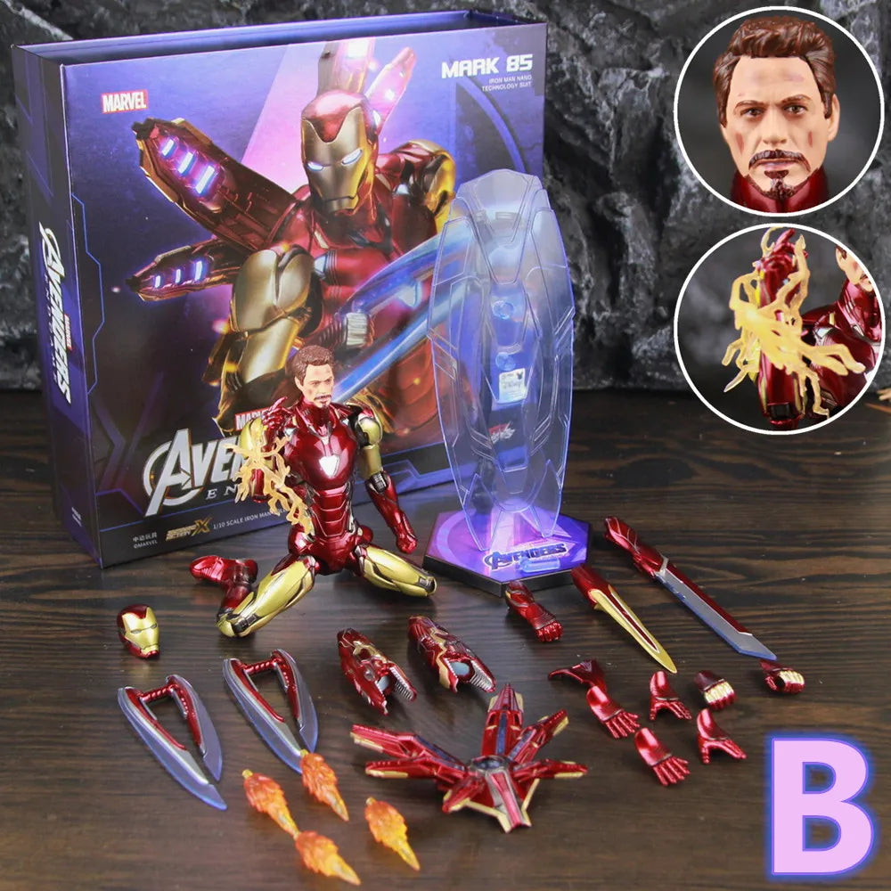 ZD Toys Marvel Iron Man MK85 2.0 LED 7" Action Figure The Infinity SAGA Mark LXXXV 1.0 Mark 85 Hologram Shield Nano Weapons Doll
