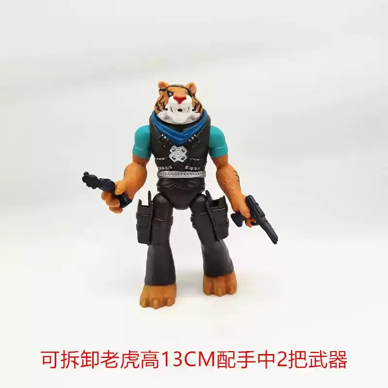 Playmates Turtles Action Figure Puppet Horse Motorcycle Rhinoceros Tiger Scene Models Anime Model Doll Desktop Decoration