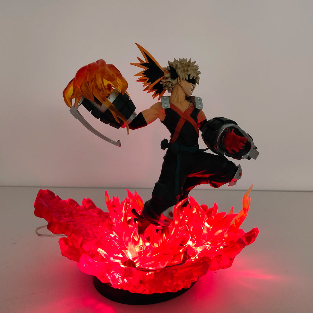 My Hero Academia Anime Midoriya Izuku & Bakugou Katsuki Lamp Led Bulb Action Figures Model Figurine Figure & Base & Lamp DIY