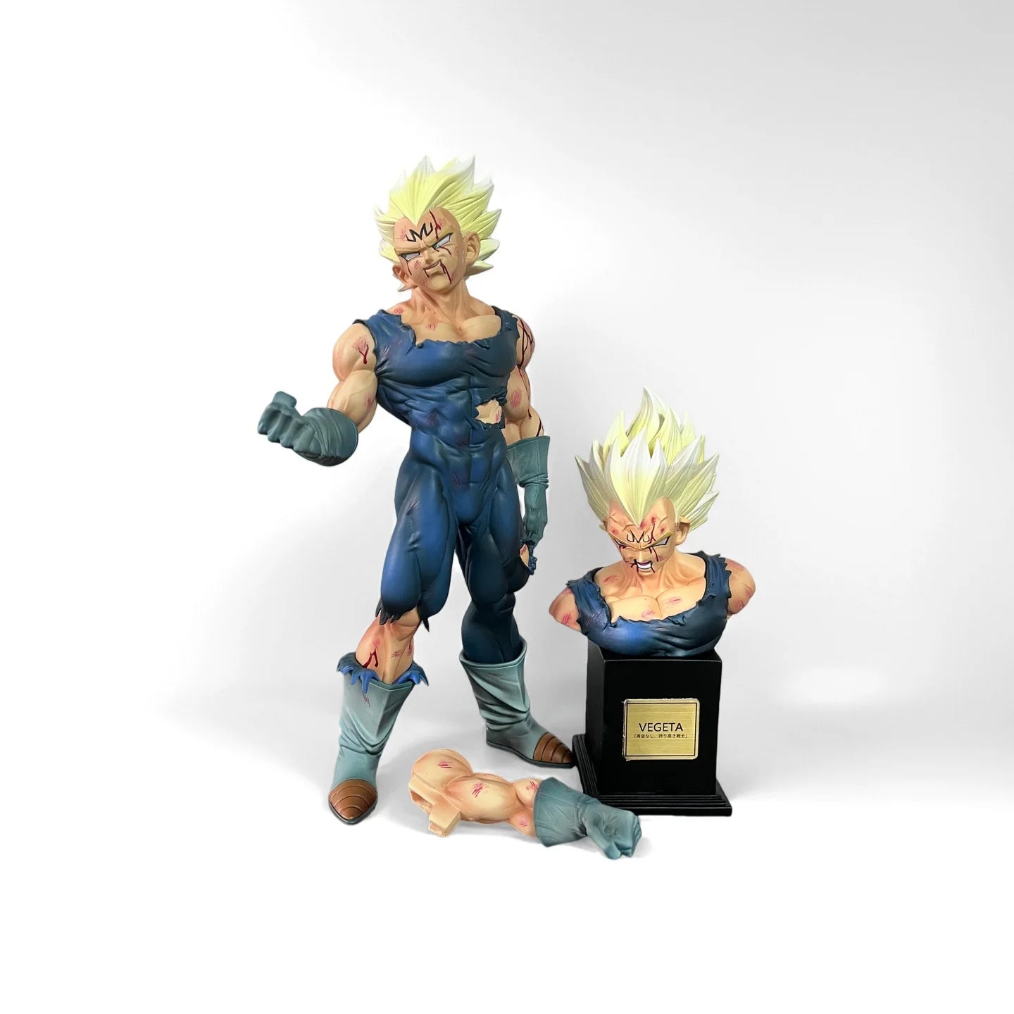 New In stock: Vf Statue, Dragon Ball Z Vegeta Figure, Replaceable Head Sculpture, Majin Vegeta Articulated Figure, 28cm inches