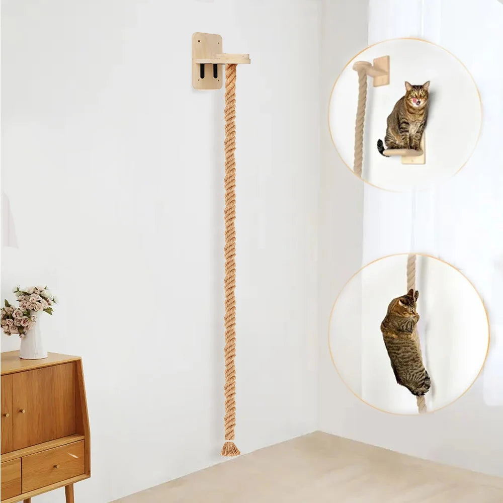Cat Climbing Shelves Wall Mounted Scratching Post For Cat Grindjing Claws Pet Ladder or Bridge Cat Scraper Furniture Cat Tree