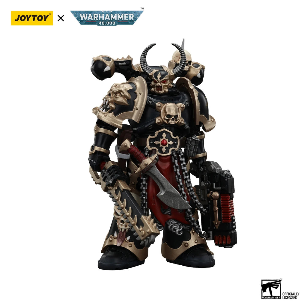 [IN STOCK] JOYTOY Warhammer 40K 1/18 Action Figure Chaos Space Marines Black Legion Chosen with Combi-melta and chainsword