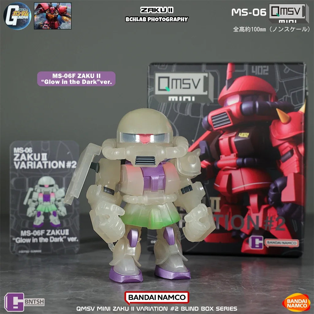 In Stock Bandai QMSV Mini Zaku Second Generation Gundam Blind Box Model Movable Figure Ornament Gift