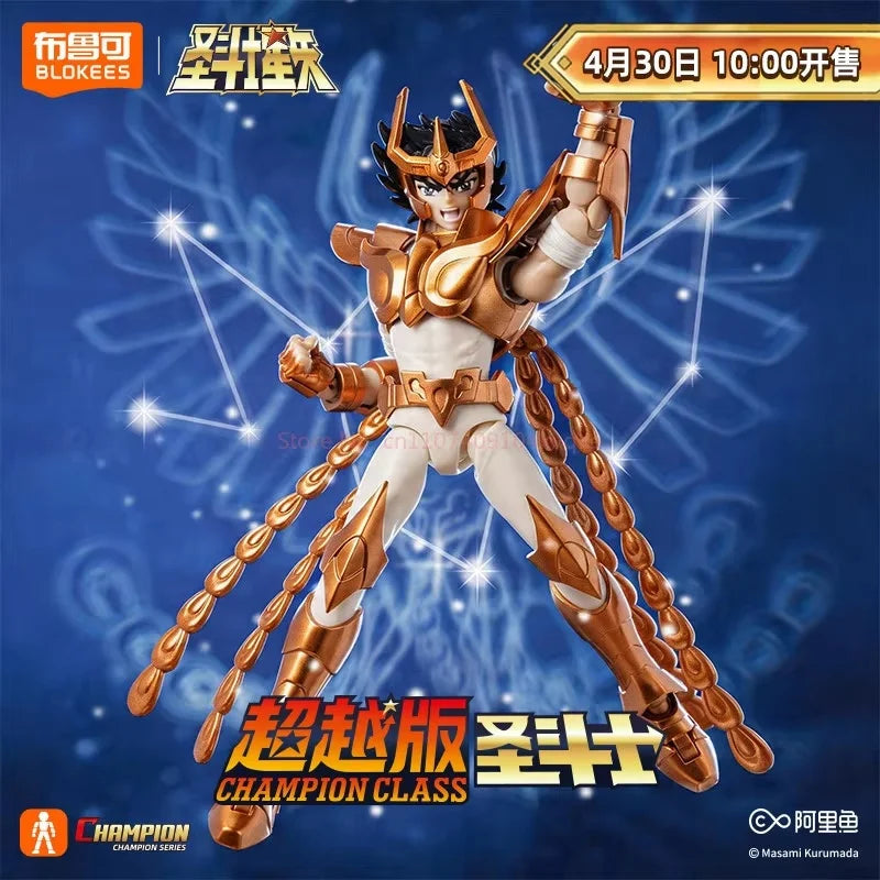 2026 new Genuine Blokees Saint Seiya Toys Phoenix Ikki Action Figure SAGA Golden Saint Assembly Model Kit Champion Class Gifts