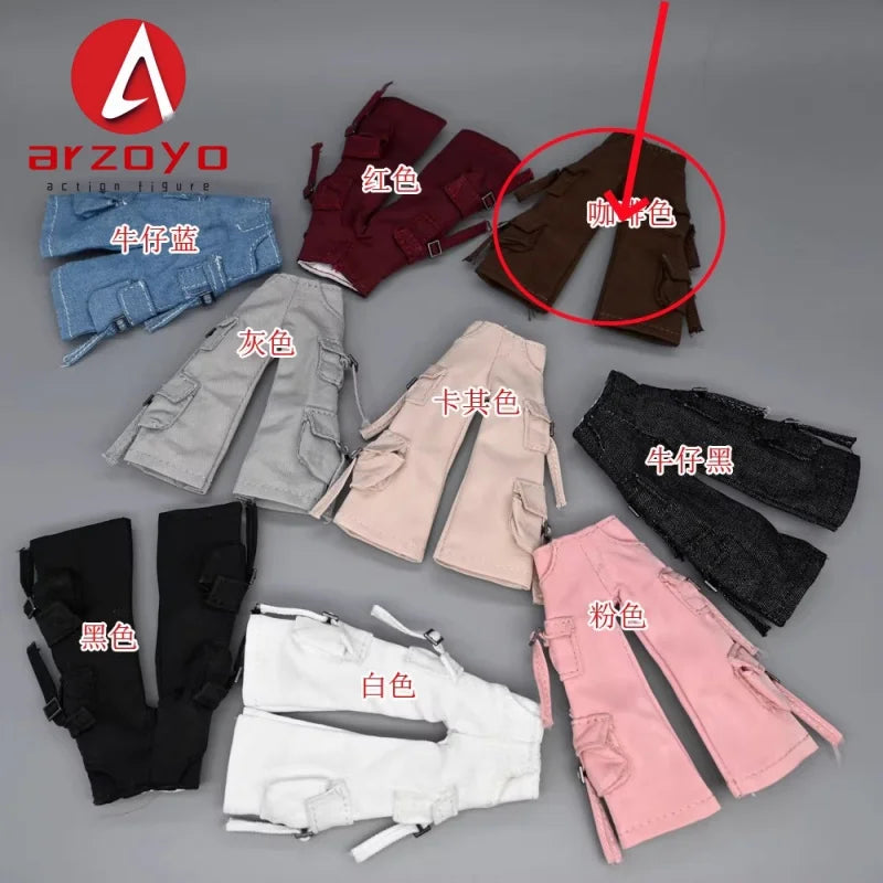 1/12 Scale KPOP style Female Work Pants Hip Hop Trousers Decoration Clothes Model Fit 6'' Romankey  Soldier Action Figure Body