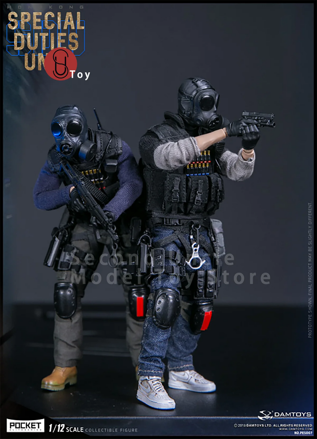 DAMTOYS PES007 PES008 1/12 Pocket Elite Series Hongkong SDU Fai Sir Sam Sir Male Soldier Action Figure Full Set Model Toys