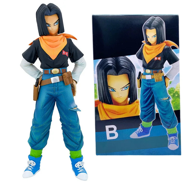 24CM Anime Dragon Ball Z Android 17 18 Figure Android 18 PVC Action Figures Collection Model Toys for Children Christmas Gifts
