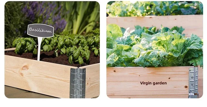 Garden Original Wooden Planting Boxes Framed Beds Vegetable Planting Planters Outdoor Patio Wooden Enclosures