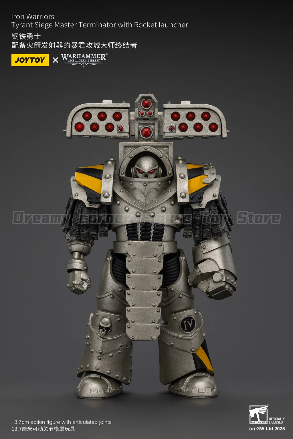 【In Stock】JOYTOY Warhammer 40K Lron Warriors Tyrant Siege Master Terminator with Rocket Launcher 1/18 Action Figures Toy