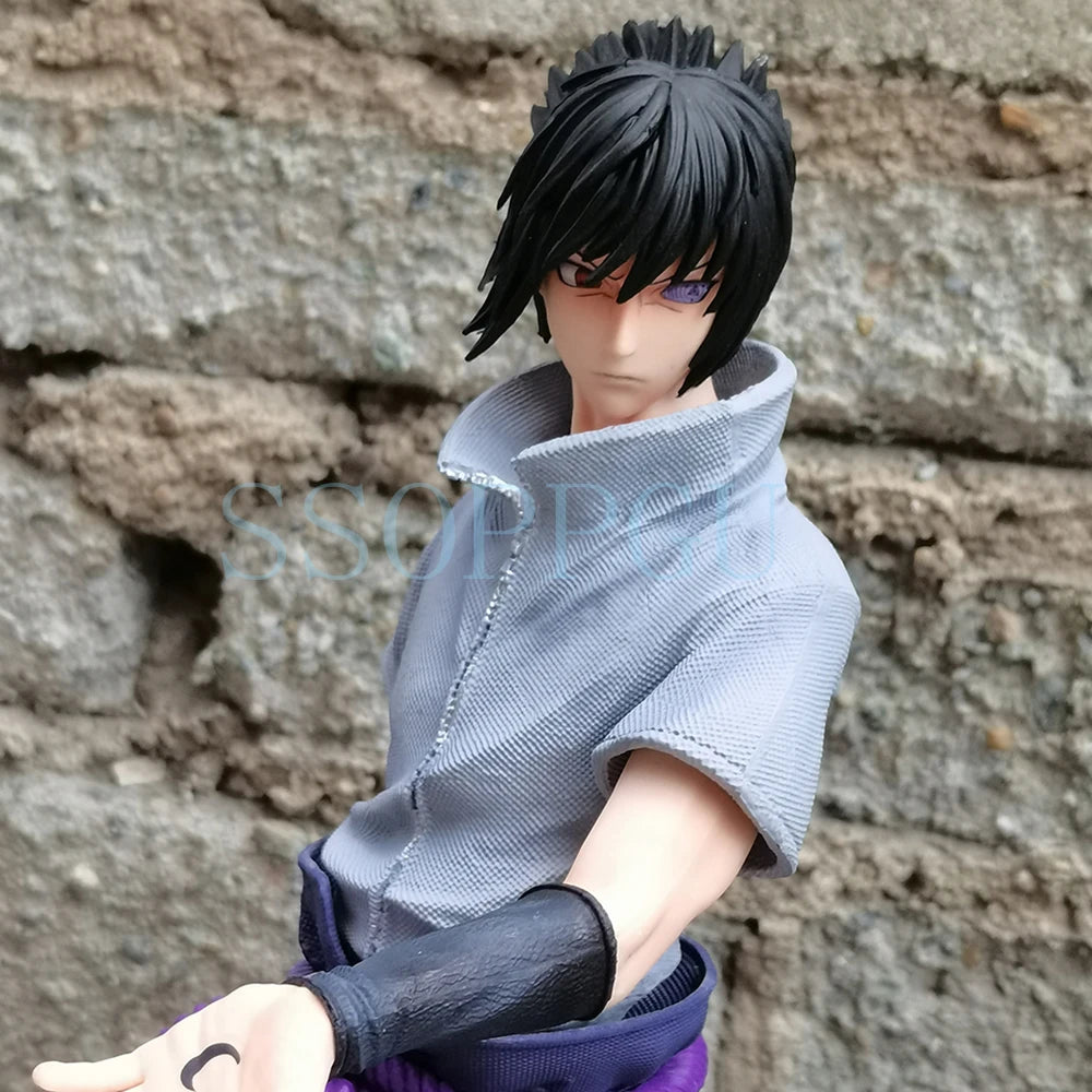 42 cm große Naruto Shippuden Figur Naruto Uzumaki Uchiha Sasuke Japanische Anime PVC Actionfigur Spielzeugstatue Sammlermodell Puppe Geschenk