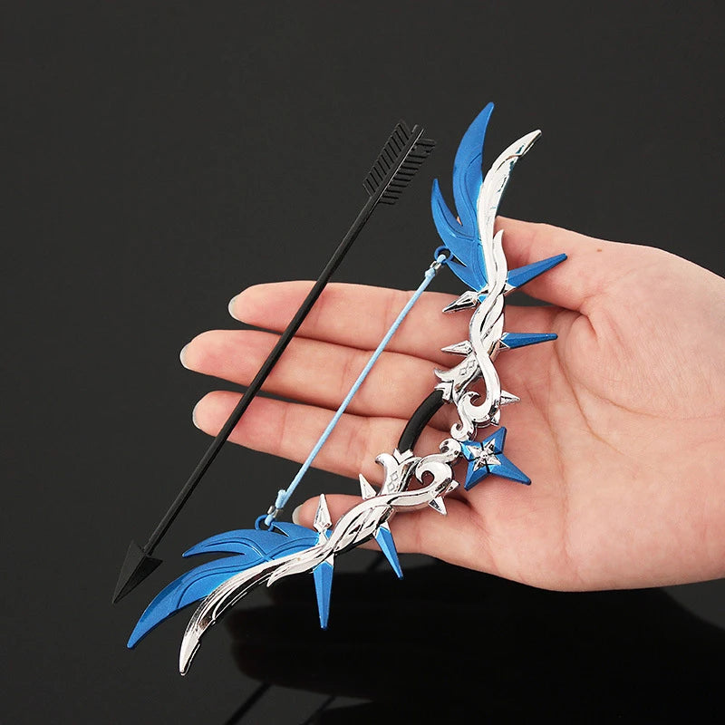 17 см модели оръжия, лък, полярна звезда, аниме фигурки за игри, Tartaglia, пет ексклузивни периферни устройства, материал от цинкова сплав, колекционерски играчки