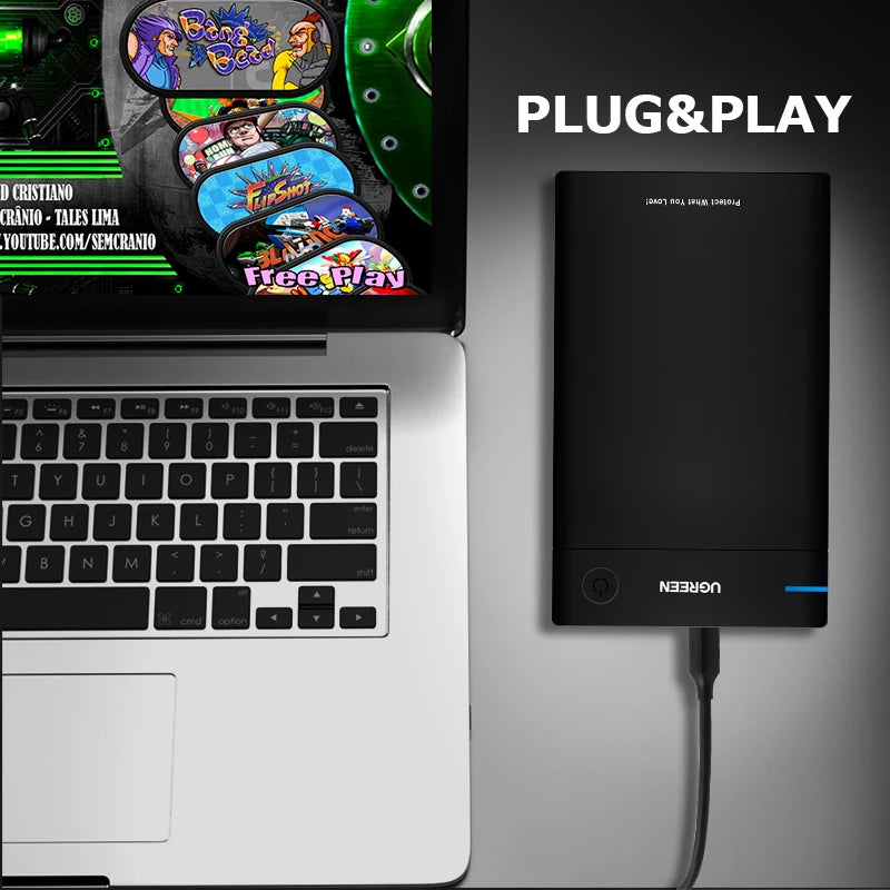 Neue Videospielkonsole Hyperspin Gaming HDD mit über 40.000 Retro-Spielen für PS4/PS3/PS2/DC/SS/MAME/WII/WIIU, tragbare HDD, PC/Laptop