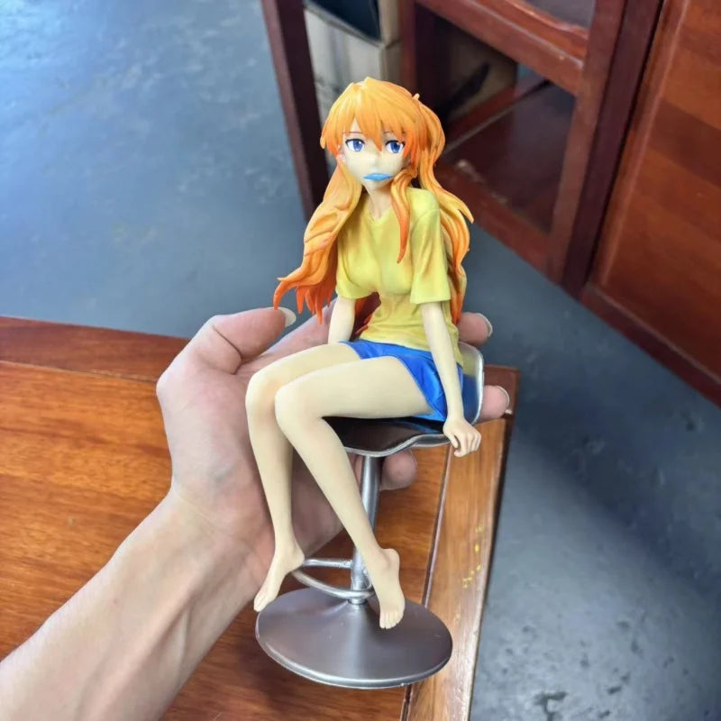 New Asuka  Anime  Action Figure Model Sitting Posture Desktop Decor Gk Statue Dolls Figures Collect Toy Gift