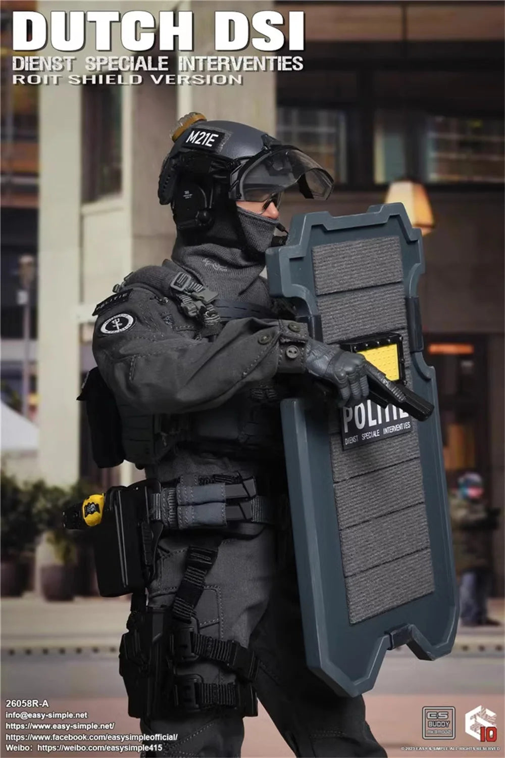 1/6 Easy&Simple ES 26058R Dutch Dienst Speciale Interventies Riot Shield Version A Full Set Action Figure Model Gift For Fans