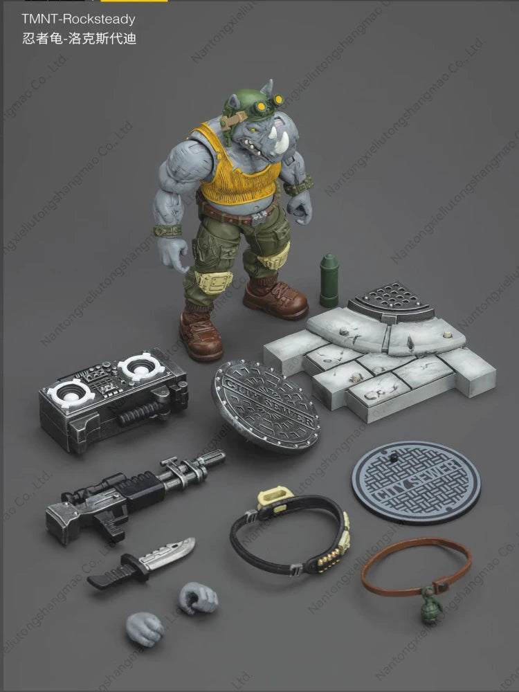 JOYTOY figura  acción tortugas Beebop Rocksteady Anime modelo  juguete