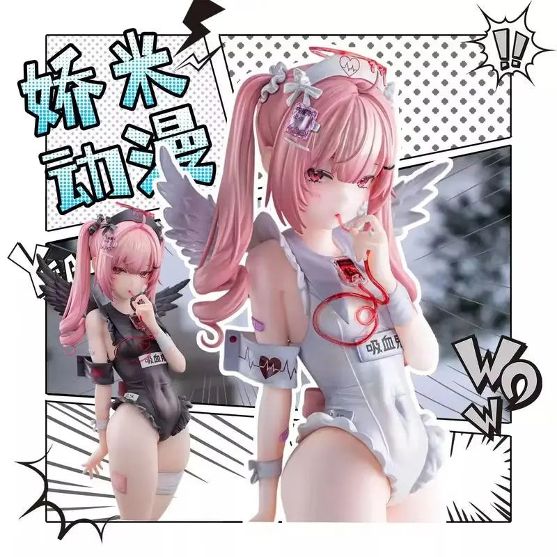 26cm Tsukuyomi Riko Trainee Nurse Bibi Buttons Girls Toys Chinese Anime PVC Action Figure Toy Game Collection Model Doll