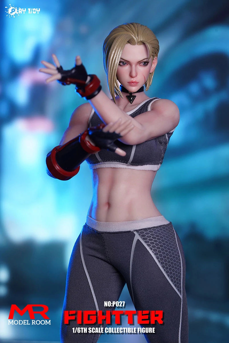 2025 Q3 PLAY TOY P027 1/6 Fightter Movable Eyes Action Figure 12'' Female Soldier Figurine Model Full Set Collectible Toy