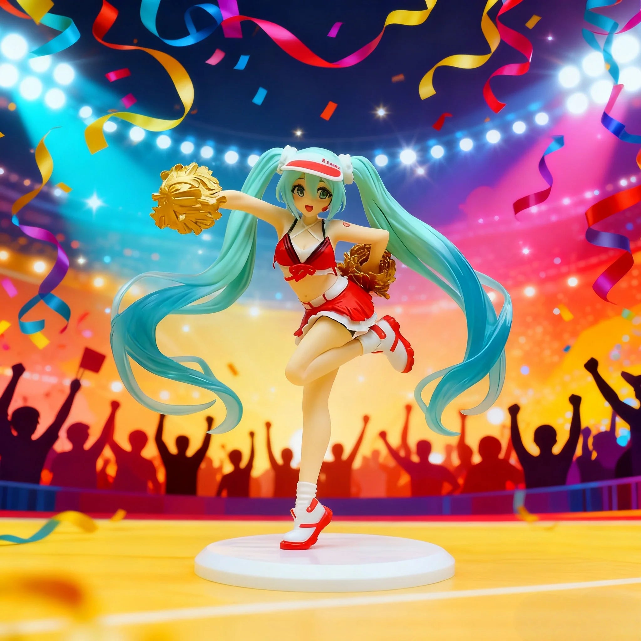 2025 New 18cm Fashion Hatsune Miku Cheerleader Collection Decoration of PVC series models of ornaments
