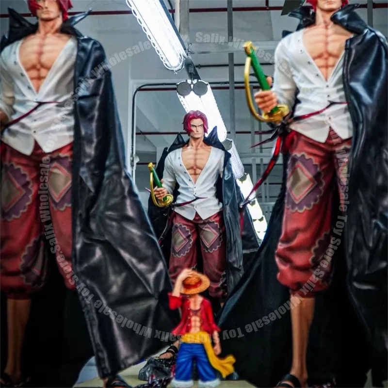 New Jt 70cm Shanks One Piece Anime Figure Red Hair Shanks Jt&Dx Toys Jt Statue Figures Pvc Statue Figurine Ornaments Collection