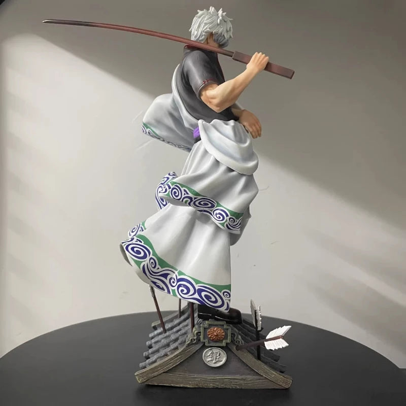 30cm Gintama Sakata Gintoki 2.0 Action Figure Resin Anime Statue With Scene Base Collectible Model Toy Desktop Ornament Boy Gift