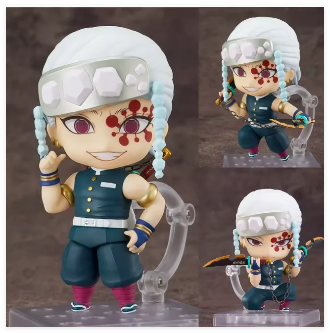 Anime Demon Slayer Nezuko Q Version Change Face Joint Mobility Pvc Action Figure Clay Man Desk Decor Collectible Toy Gift Boxed