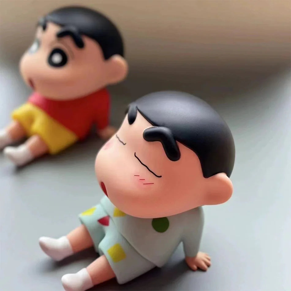 Crayon Shin-Chan Anime Figure Phone Holder Kawaii Desktop Ornaments Phone Support Mini GK Collection Decoration Toys Girls Gifts