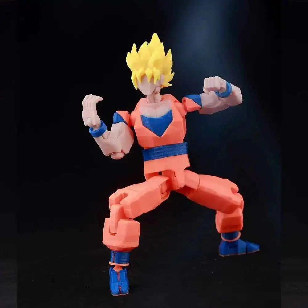 9L3D-gedruckte Anime-Charaktere Lucky Dummy 13 Actionfiguren Dragon Ball Son Goku Mehrgelenk-bewegliches Shapeshift-Mannequin-Spielzeug