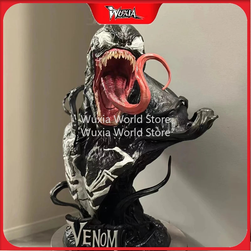 New 80cm Venom Bust Figure The Avengers Anime Surroundings Figure Collection Desktop Ornament Decorations Best Gift for Children