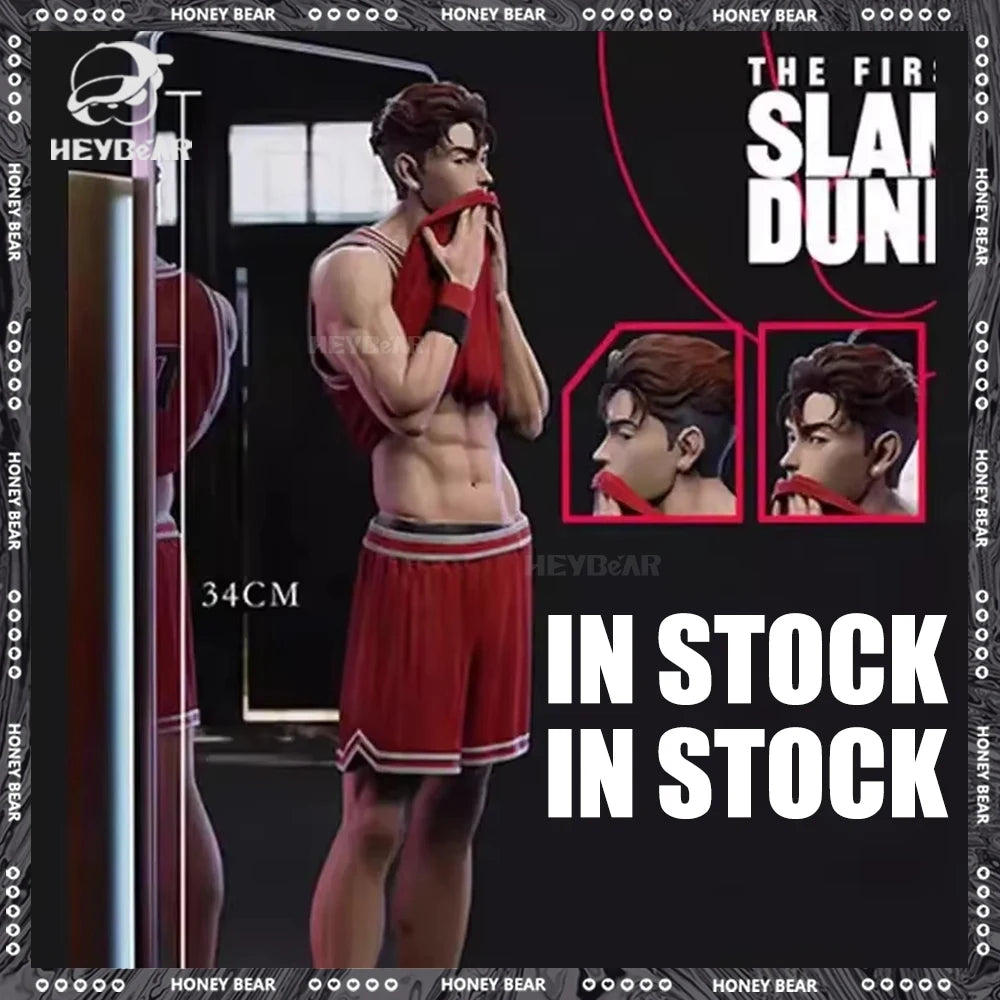 34cm The First Slam Dunk Anime Figures Miyagi Ryota Action Figure Fabric Pants Pvc Model Gk Statue Collectible Toys Decora Gifts