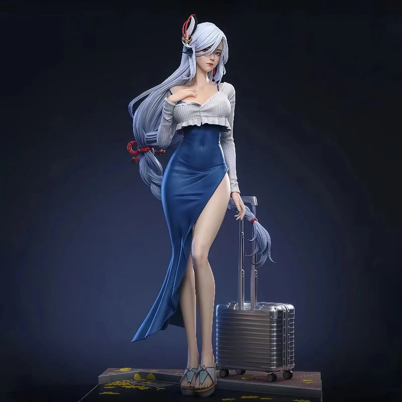 Black Diamond Shenhe Big Scale Anime Figure 48CM Tall PVC Painted Statue Desktop Decor Collectible Model For Genshin Impact Fans
