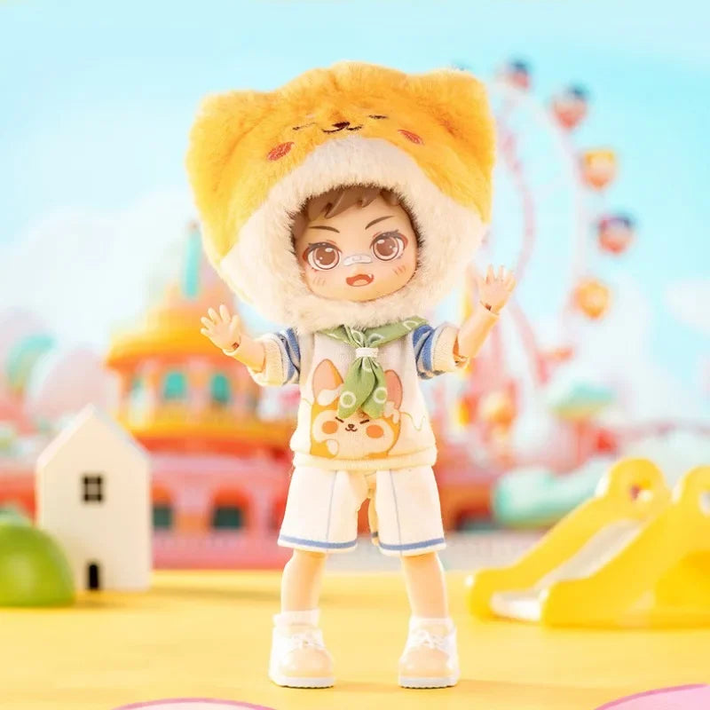 In stock PEETSOON Garden Party Series Ob11 1/12 Bjd  16cm Cute Action Anime Figures Kawaii  Toys figure Dolls Gift Toys